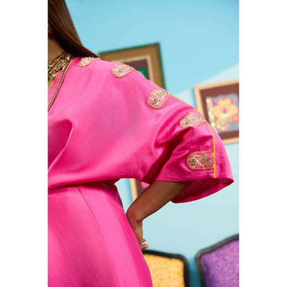 Papa Don't Preach by Shubhika Pink Not So Secret Kaftan Dress With Slip