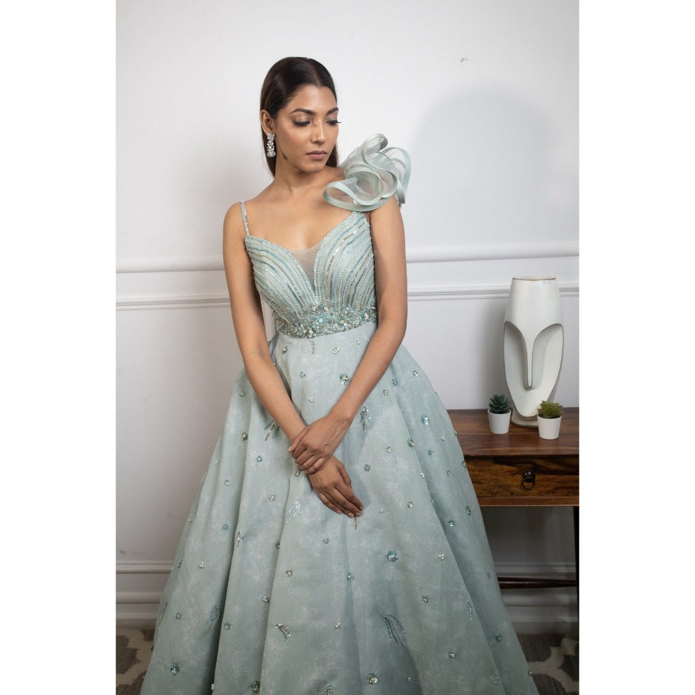 PARUL GANDHI Limelight Mint Gown