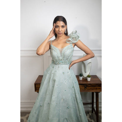 PARUL GANDHI Limelight Mint Gown
