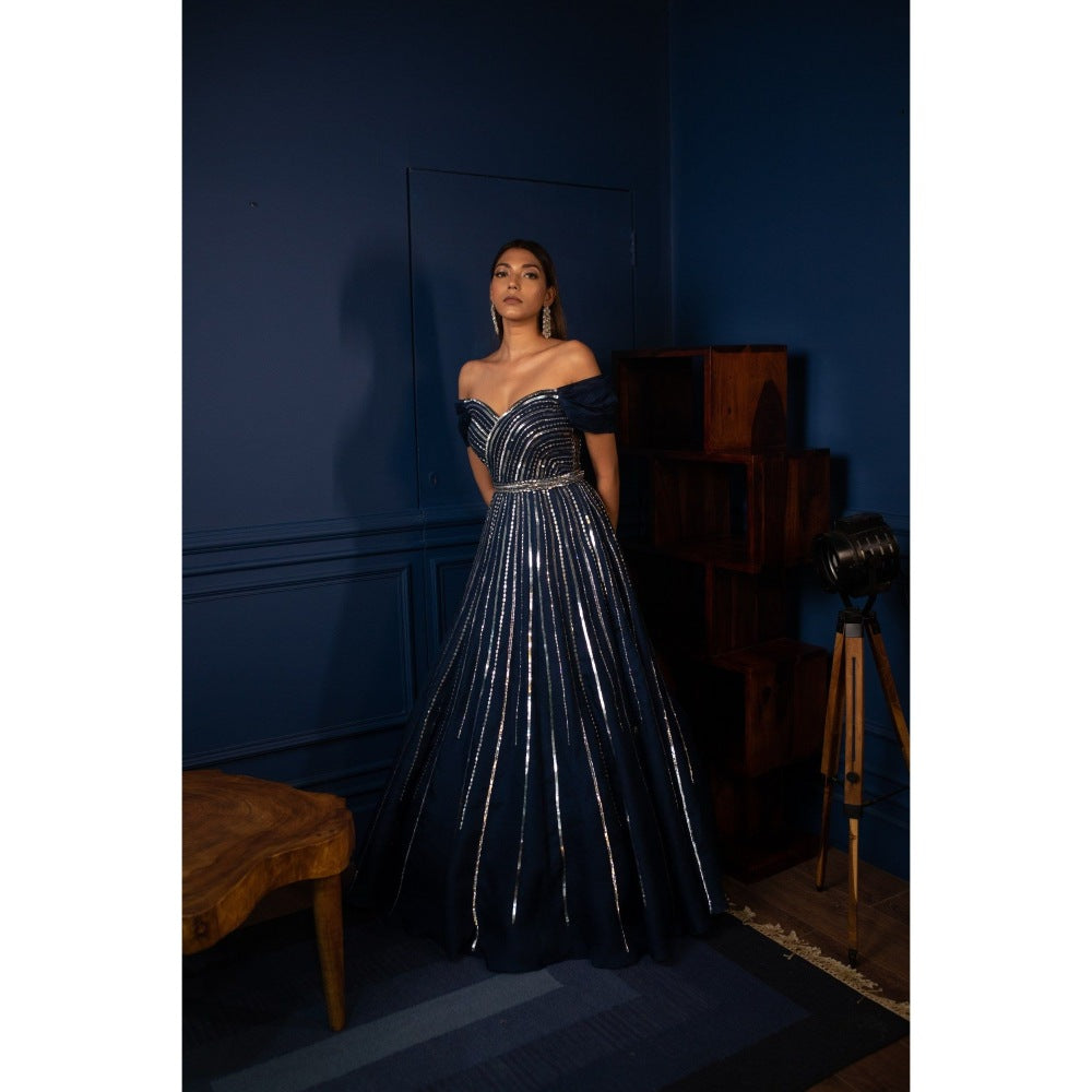 PARUL GANDHI Asteroid Cocktail Embellished Gown