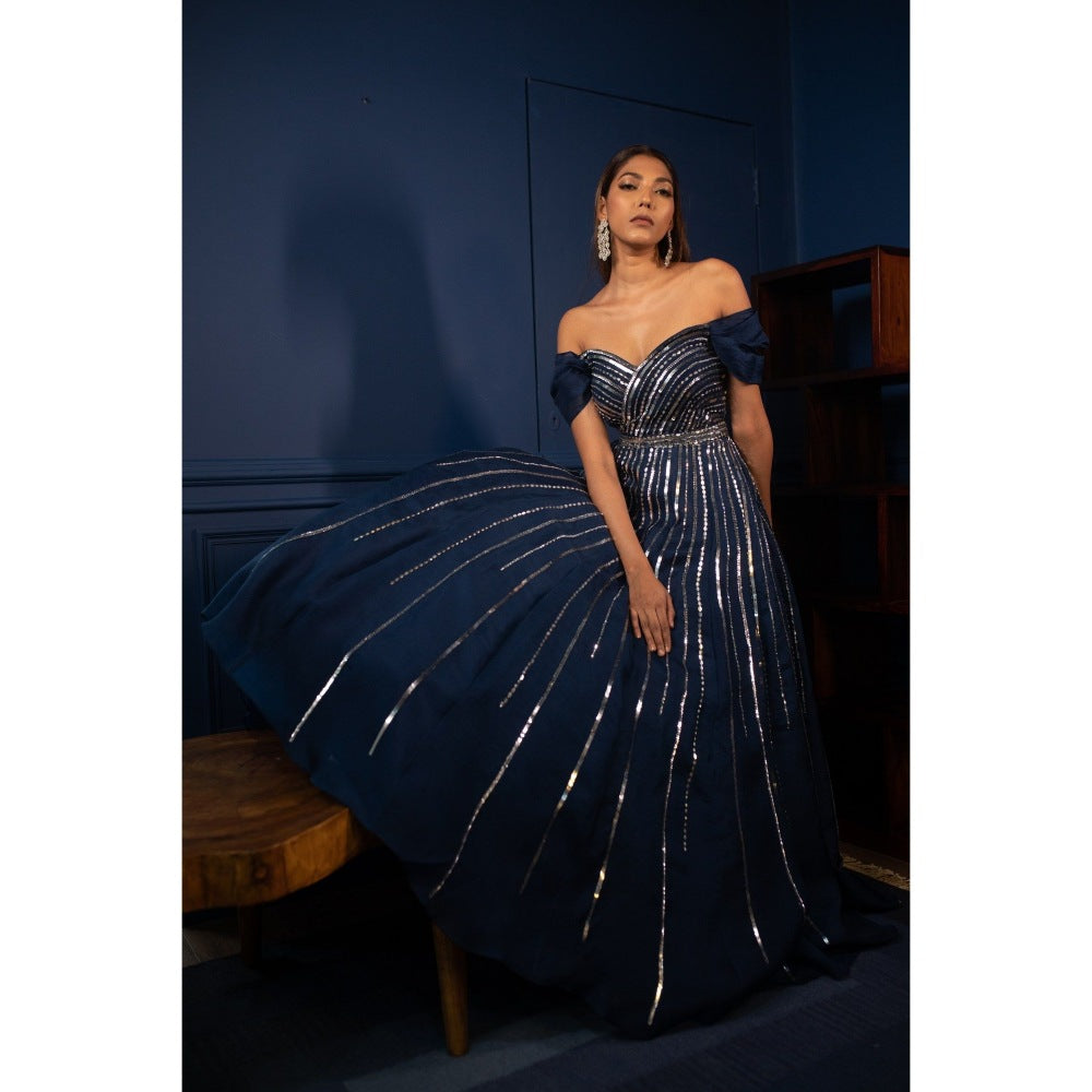 PARUL GANDHI Asteroid Cocktail Embellished Gown