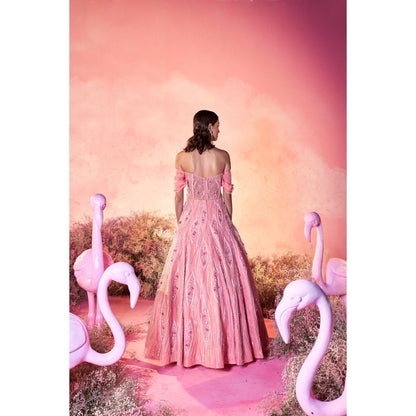 PARUL GANDHI Serina Embellished Peach Gown