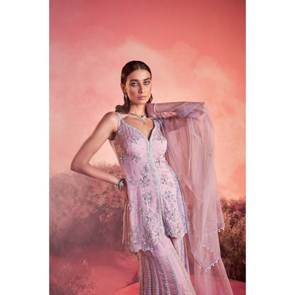 PARUL GANDHI Soft Lilac Kurti with Sharara & Dupatta (Set of 3)