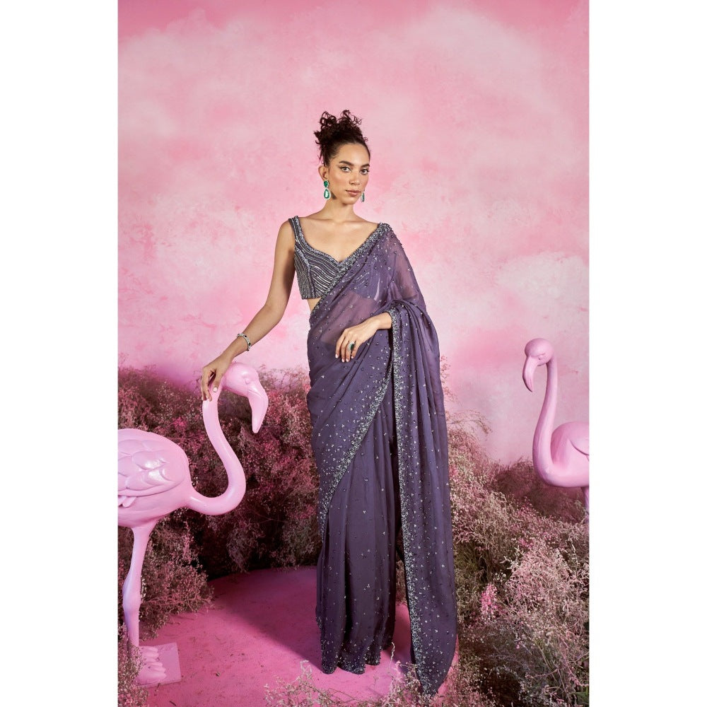 PARUL GANDHI Galaxy Saree with Stitched Blouse with Stitched