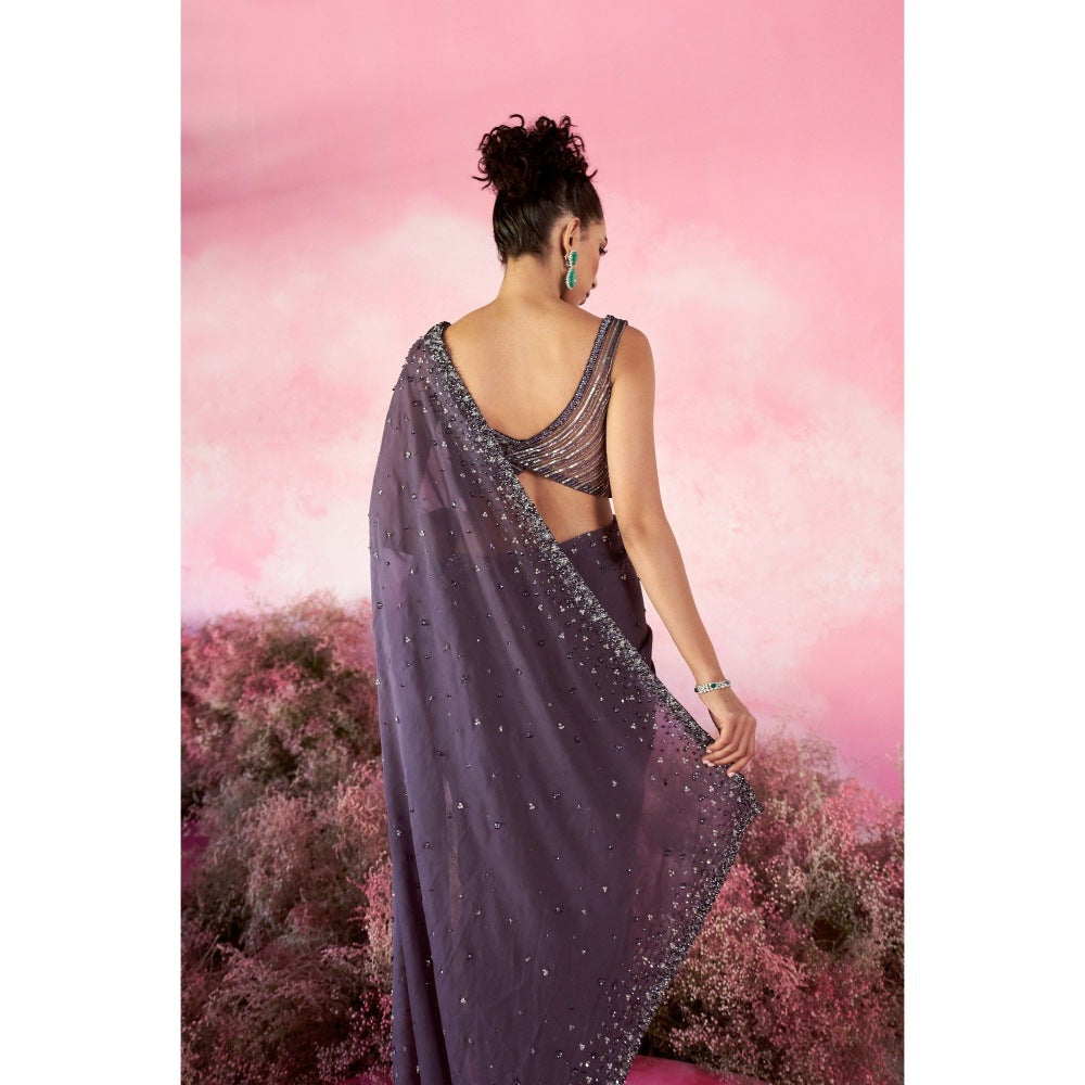 PARUL GANDHI Galaxy Saree with Stitched Blouse with Stitched