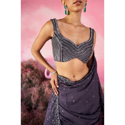 PARUL GANDHI Galaxy Saree with Stitched Blouse with Stitched