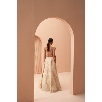 PARUL GANDHI Cleopatra Blouse with Lehenga & Dupatta (Set of 3)