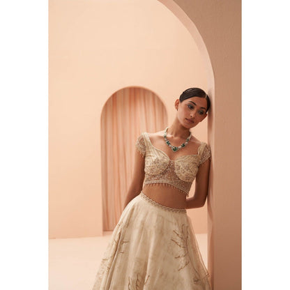 PARUL GANDHI Cleopatra Blouse with Lehenga & Dupatta (Set of 3)