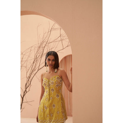 PARUL GANDHI Blaze Pearl Kurti with Sharara & Dupatta (Set of 3)