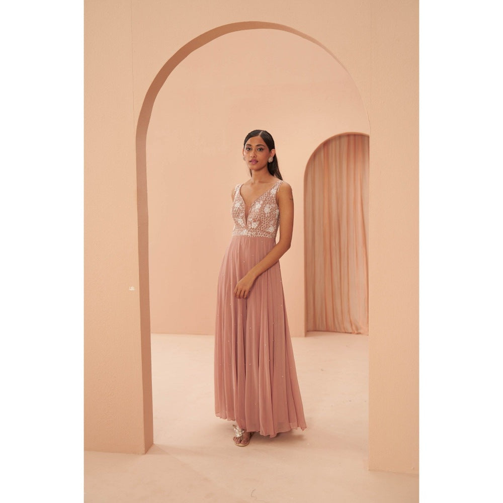 PARUL GANDHI Salmon Peach Jumpsuit