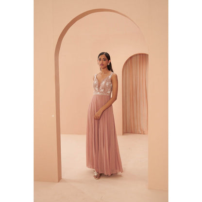 PARUL GANDHI Salmon Peach Jumpsuit