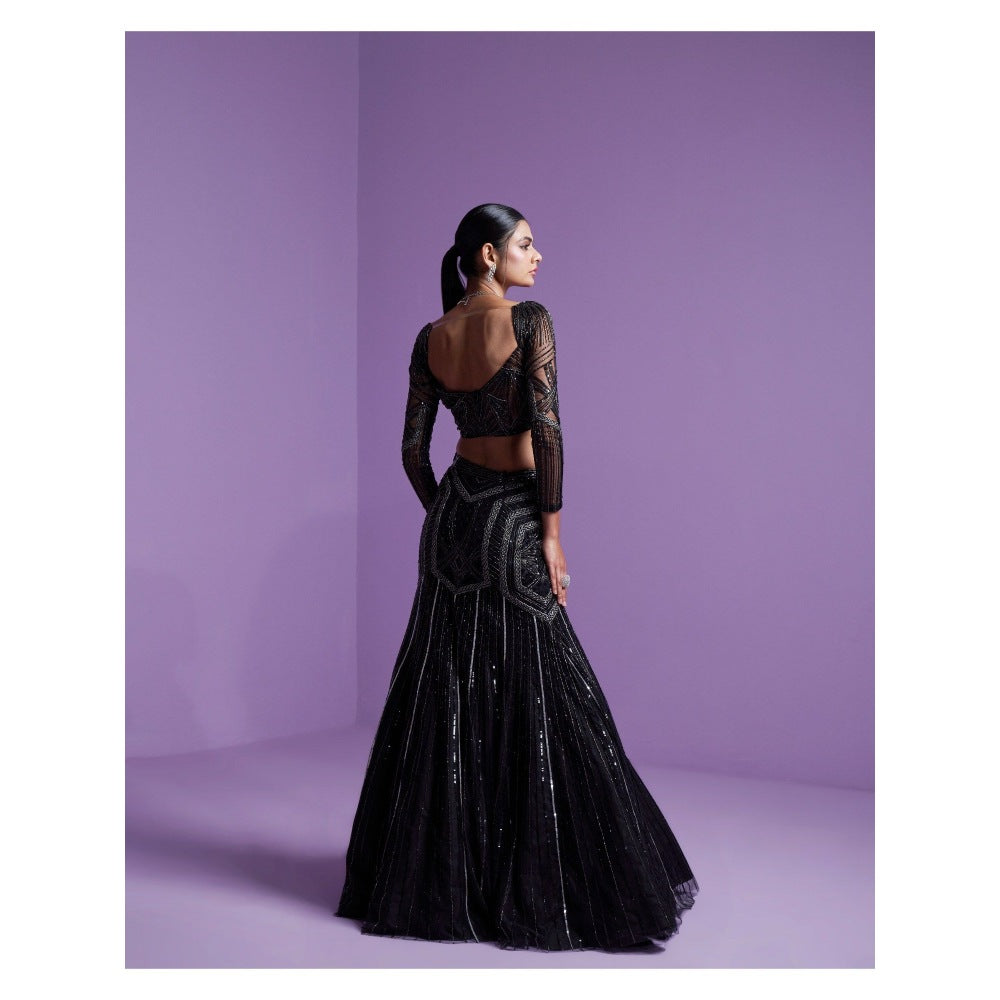 PARUL GANDHI Shooting Star Blouse with Lehenga& Dupatta (Set of 3)