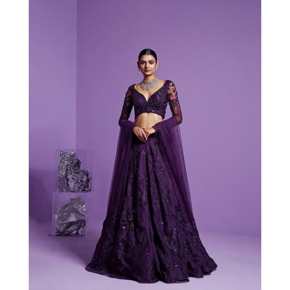 PARUL GANDHI Stellar Blouse with Lehenga Dupatta (Set of 3)