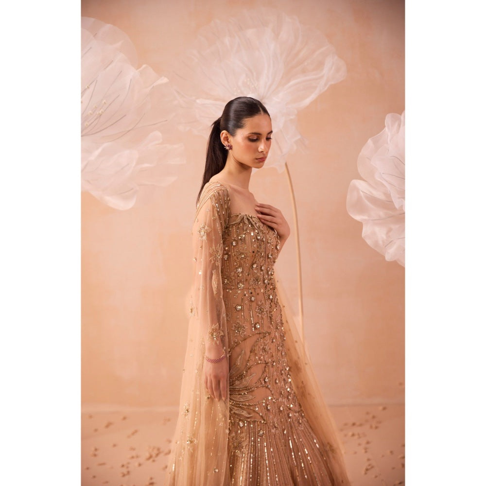 PARUL GANDHI Beige Gleaming Gown