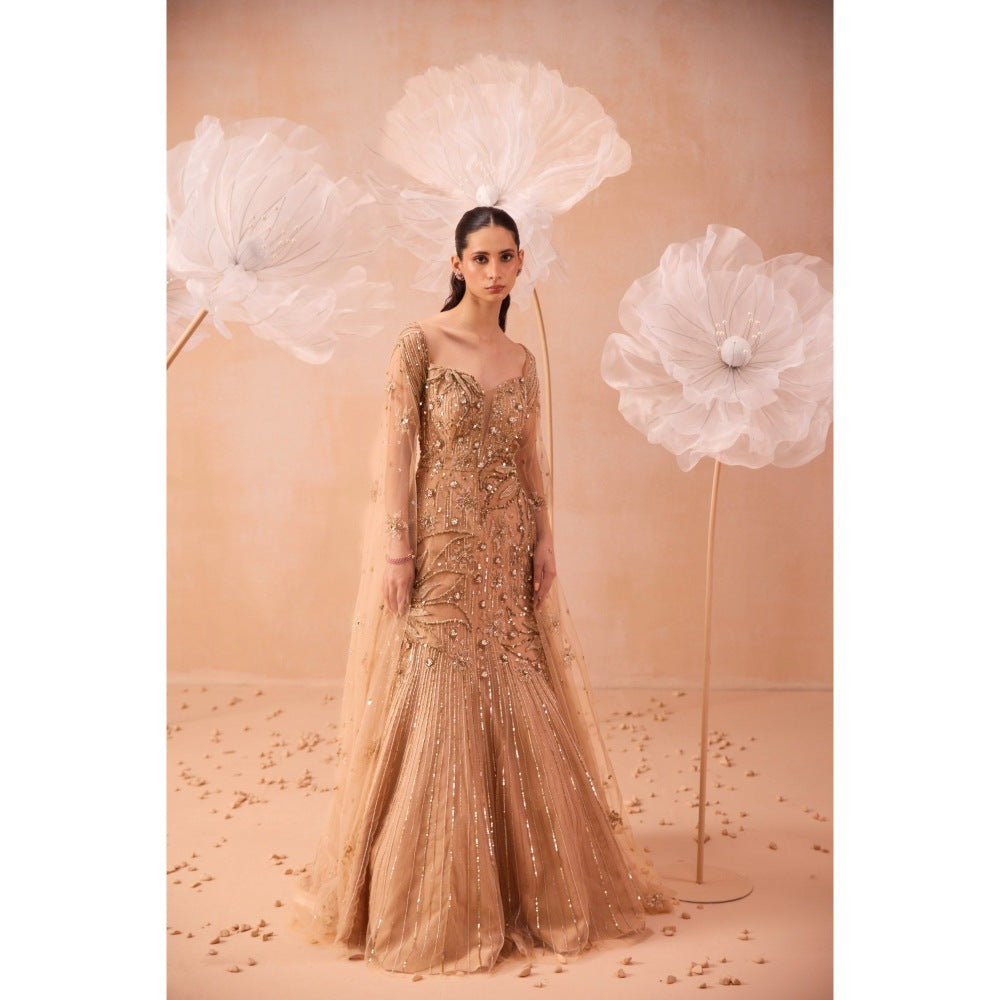 PARUL GANDHI Beige Gleaming Gown
