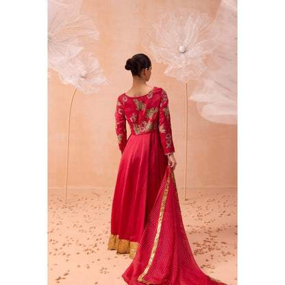 PARUL GANDHI Pink Gul Anarkali With Dupatta (Set of 2)