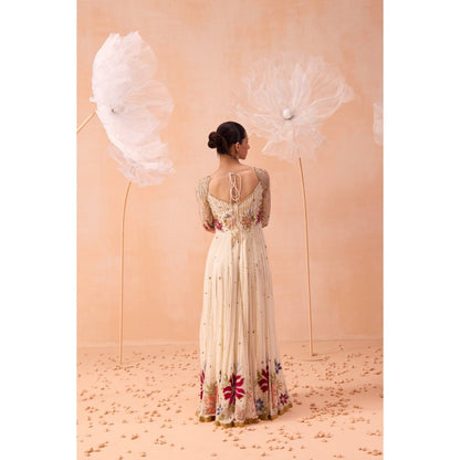 PARUL GANDHI Off White Bagh Anarkali With Dupatta (Set of 2)