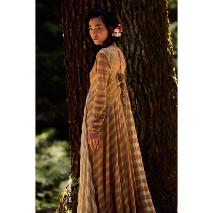 Paulmi & Harsh Beige Leheriya Print Kurta (Set of 2)