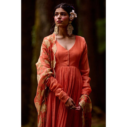 Paulmi & Harsh Sherbet Orange 20 Kali Anarkali (Set of 2)