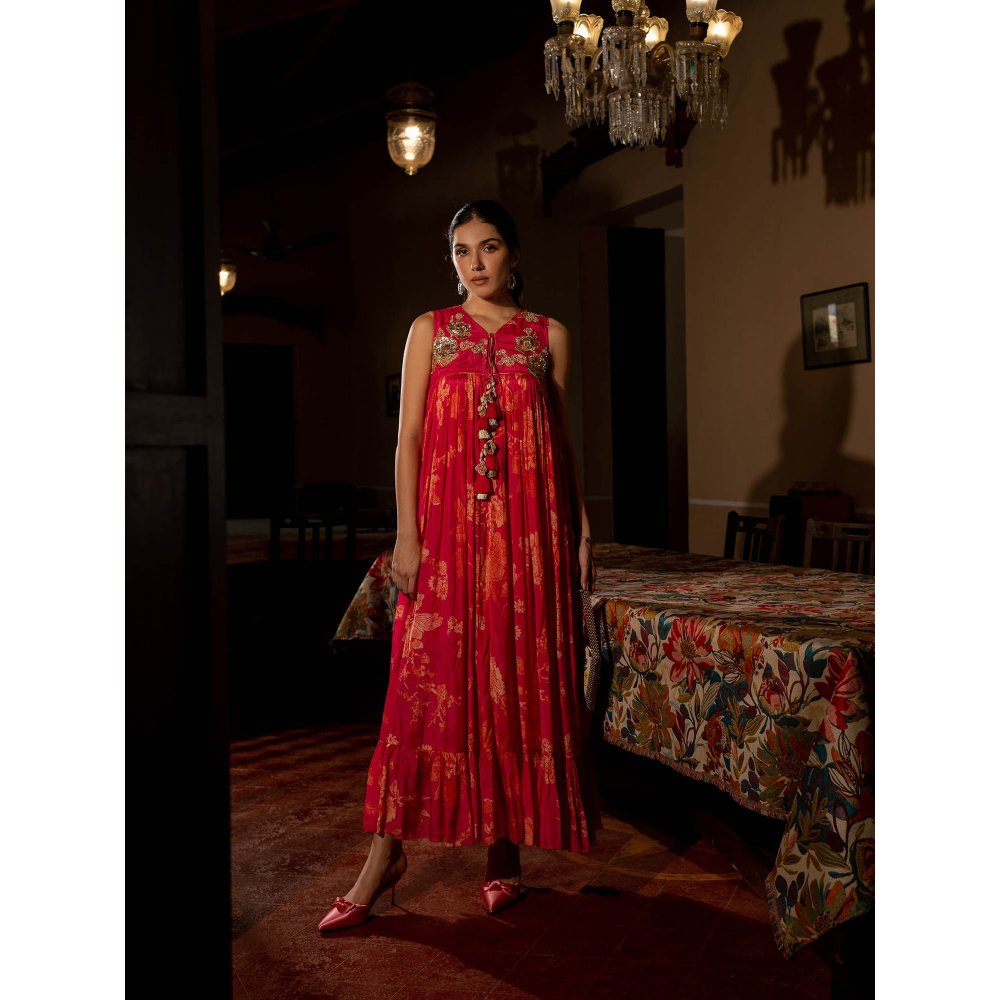 Paulmi & Harsh Flourishing Floral Jaal Maxi Dress