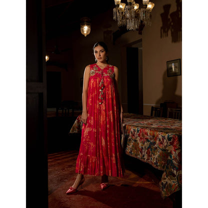 Paulmi & Harsh Flourishing Floral Jaal Maxi Dress