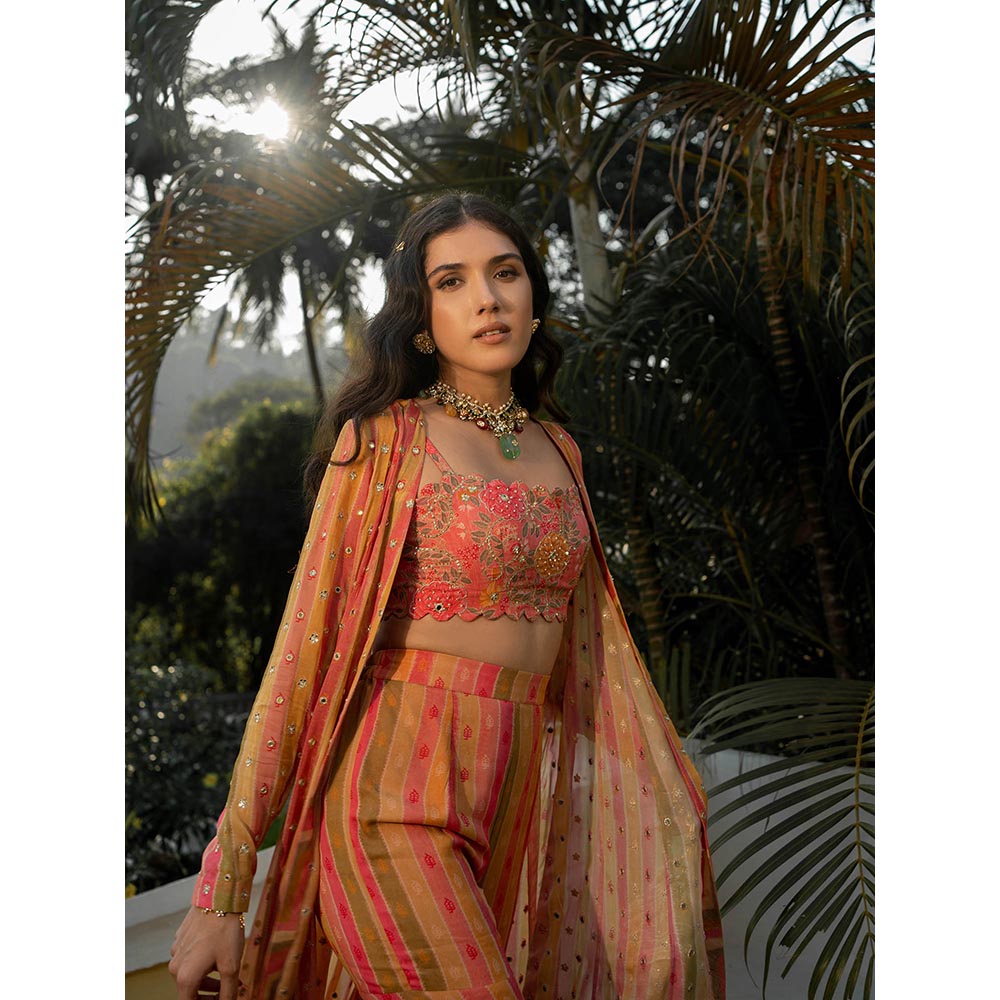 Paulmi & Harsh Vintage Floral Stripe Jacket (Set of 3)