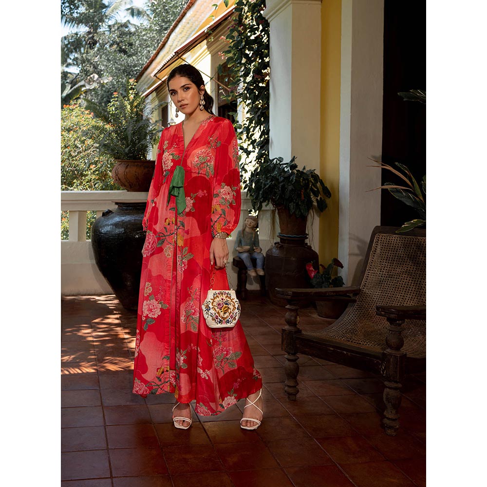 Paulmi & Harsh Romantic Floral Maxi Dress (Set of 2)