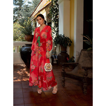 Paulmi & Harsh Romantic Floral Maxi Dress (Set of 2)