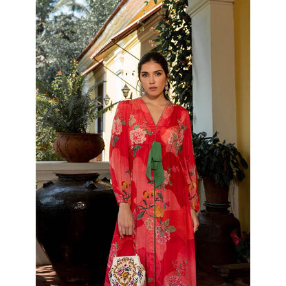 Paulmi & Harsh Romantic Floral Maxi Dress (Set of 2)