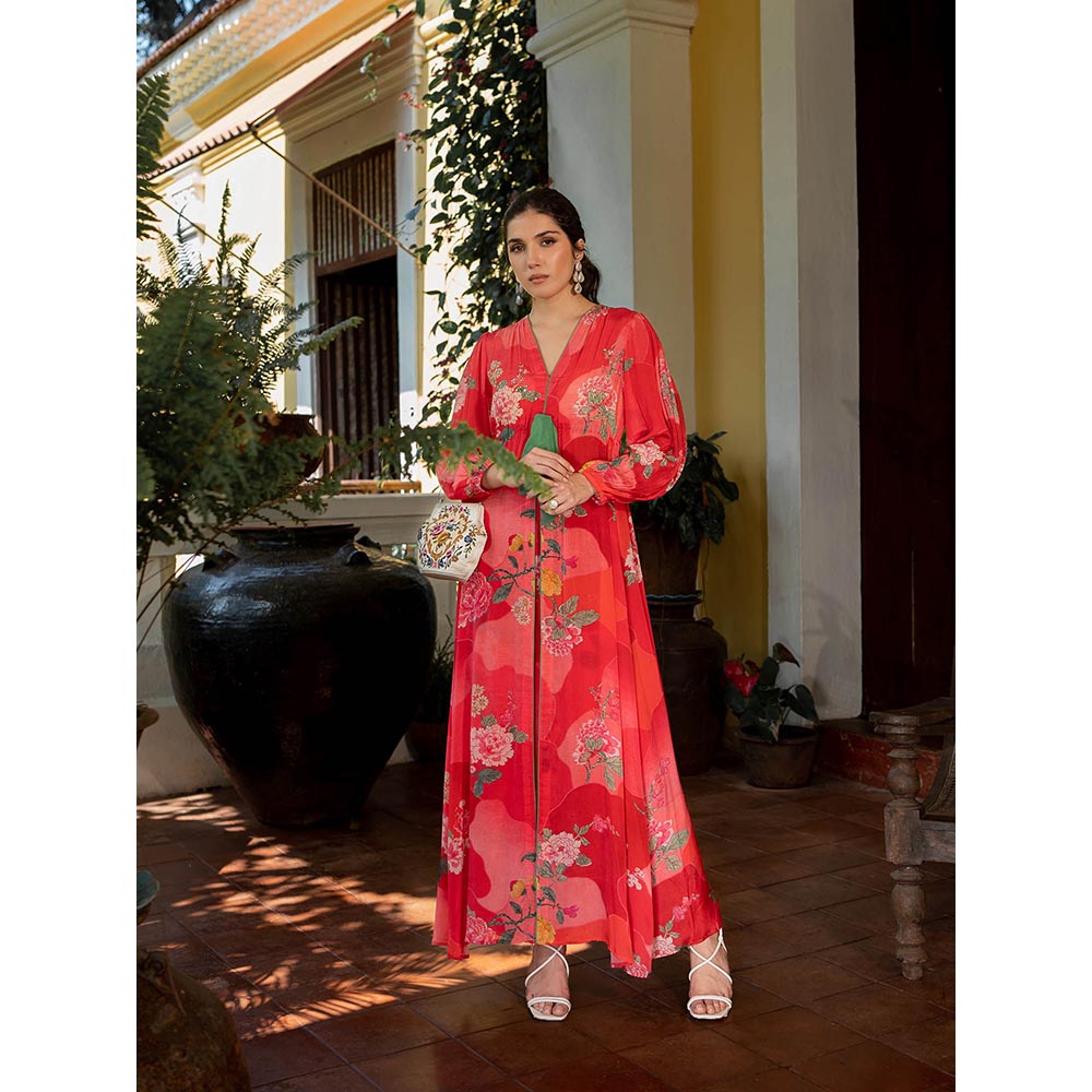 Paulmi & Harsh Romantic Floral Maxi Dress (Set of 2)