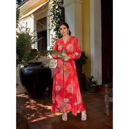 Paulmi & Harsh Romantic Floral Maxi Dress (Set of 2)