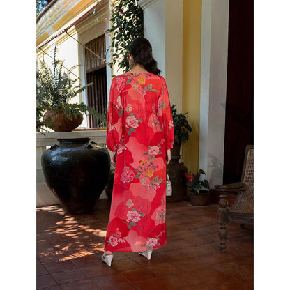 Paulmi & Harsh Romantic Floral Maxi Dress (Set of 2)