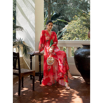 Paulmi & Harsh Romantic Floral Maxi Dress (Set of 2)