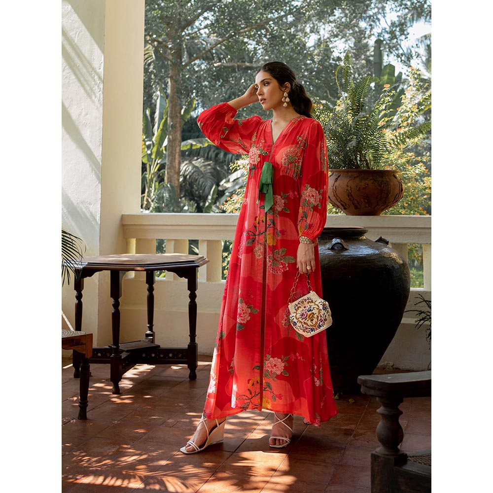Paulmi & Harsh Romantic Floral Maxi Dress (Set of 2)