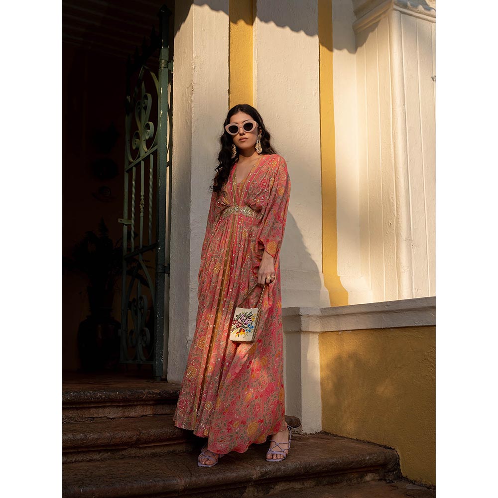 Paulmi & Harsh Cheery Blosssam Kaftan (Set of 2)