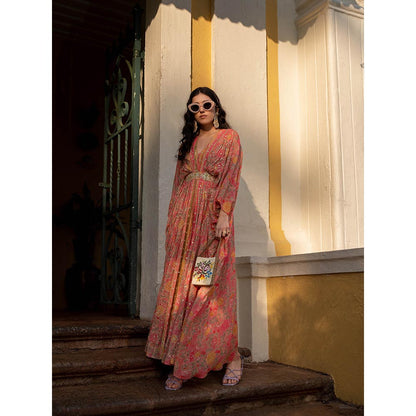 Paulmi & Harsh Cheery Blosssam Kaftan (Set of 2)