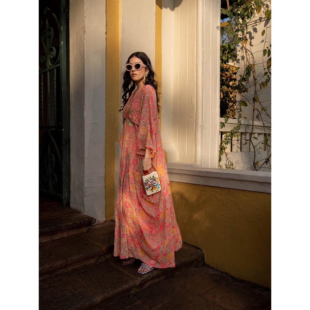 Paulmi & Harsh Cheery Blosssam Kaftan (Set of 2)