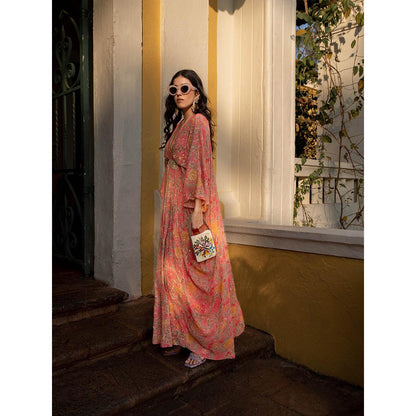 Paulmi & Harsh Cheery Blosssam Kaftan (Set of 2)