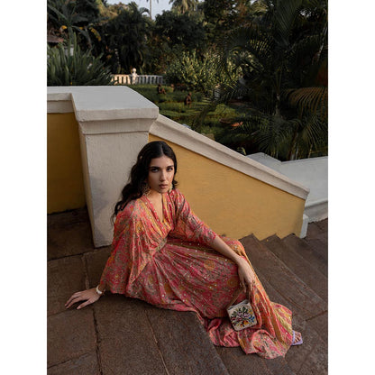 Paulmi & Harsh Cheery Blosssam Kaftan (Set of 2)
