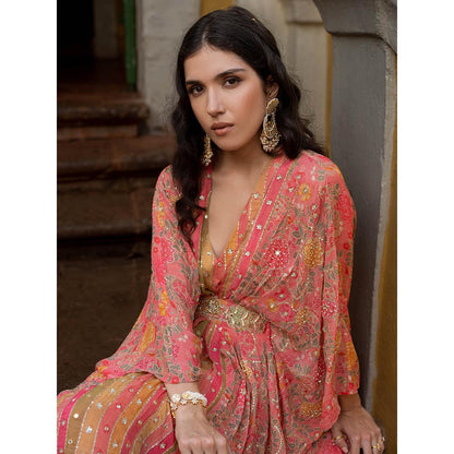 Paulmi & Harsh Cheery Blosssam Kaftan (Set of 2)