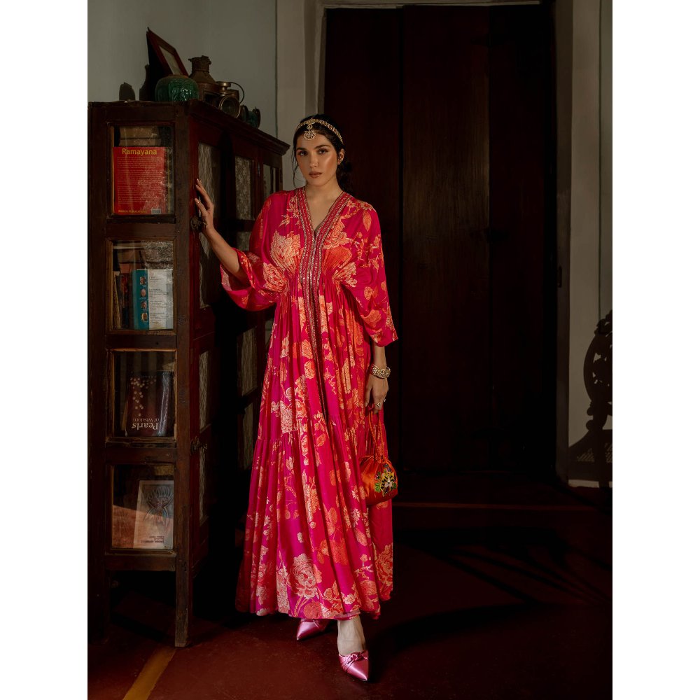 Paulmi & Harsh Flourishing Floral Jaal Kaftan (Set of 2)