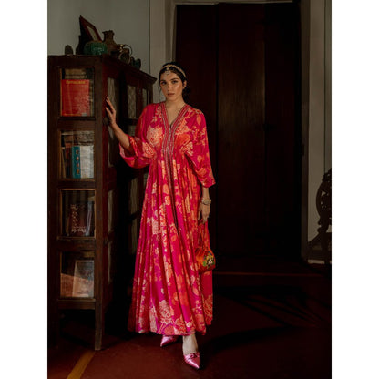 Paulmi & Harsh Flourishing Floral Jaal Kaftan (Set of 2)