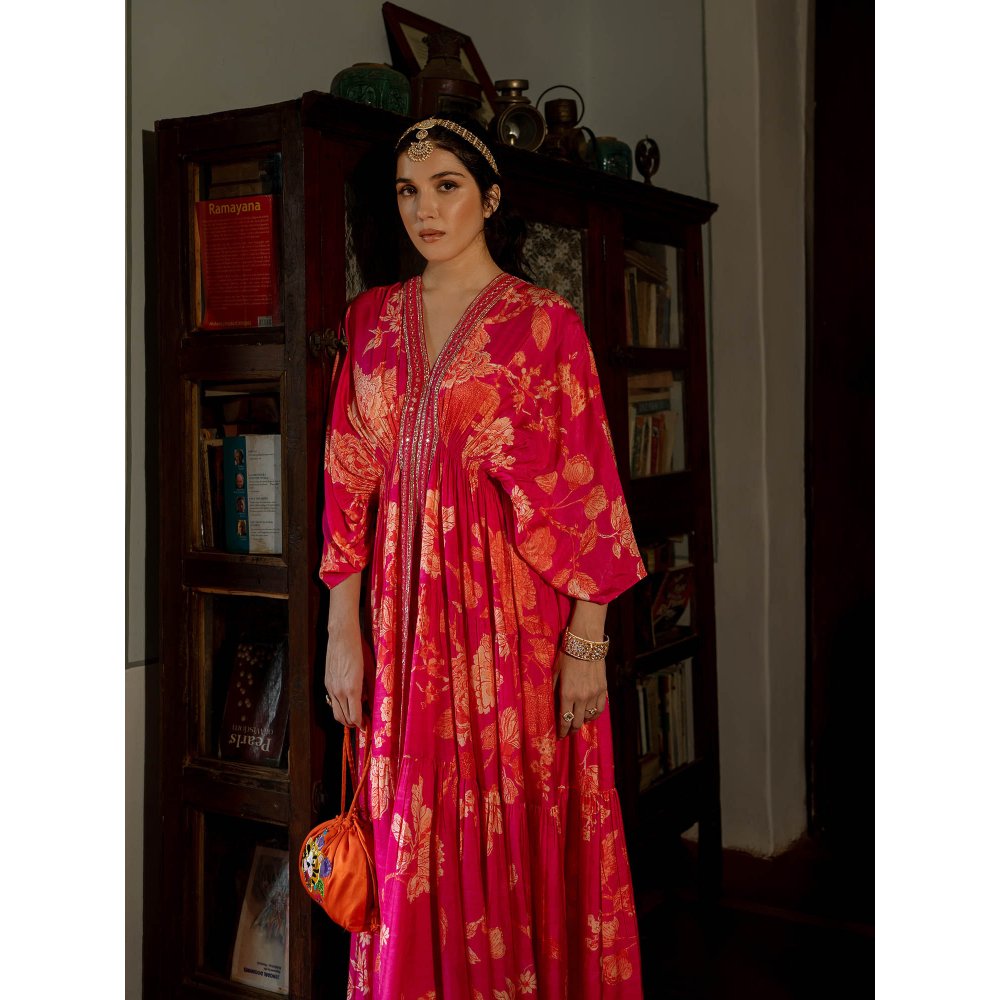 Paulmi & Harsh Flourishing Floral Jaal Kaftan (Set of 2)