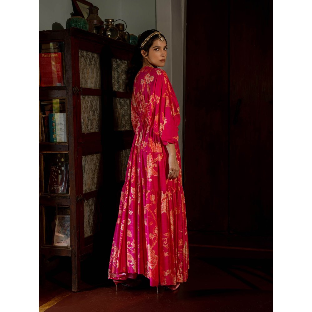 Paulmi & Harsh Flourishing Floral Jaal Kaftan (Set of 2)