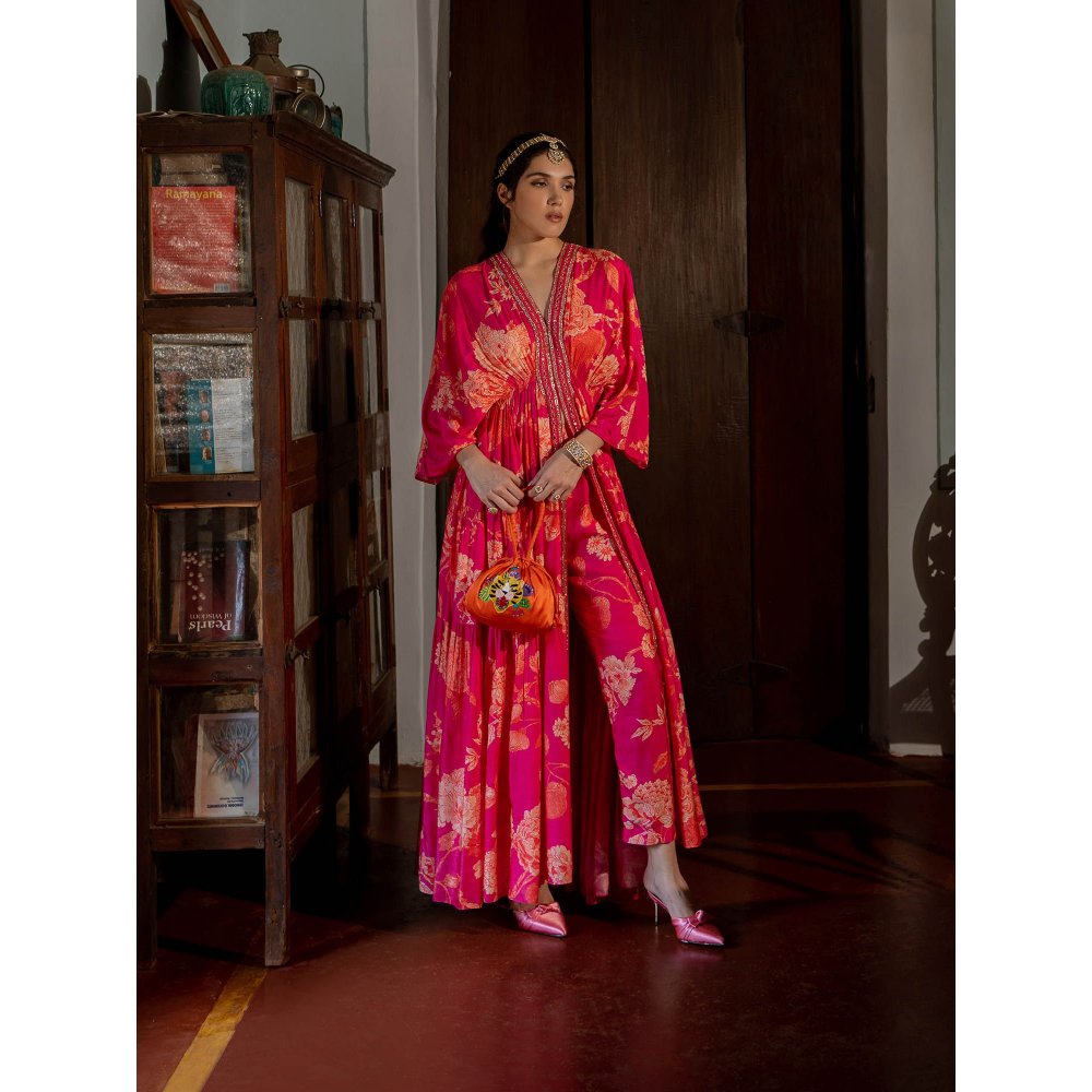 Paulmi & Harsh Flourishing Floral Jaal Kaftan (Set of 2)