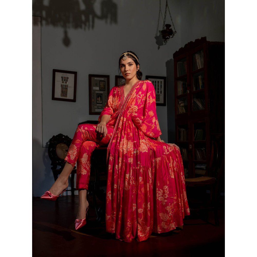 Paulmi & Harsh Flourishing Floral Jaal Kaftan (Set of 2)