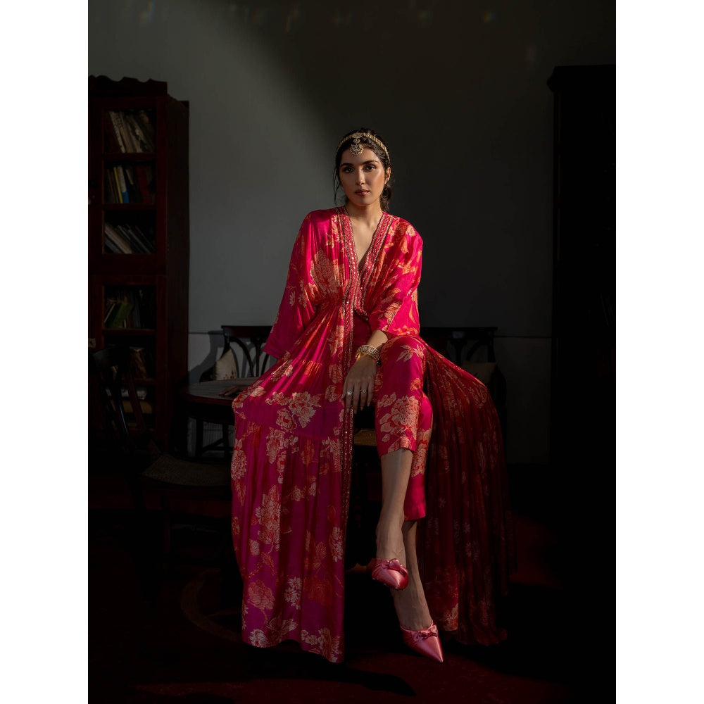 Paulmi & Harsh Flourishing Floral Jaal Kaftan (Set of 2)