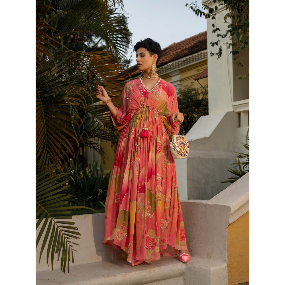 Paulmi & Harsh Hint Of Blush Nasha Kaftan (Set of 2)