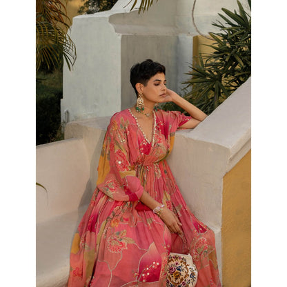 Paulmi & Harsh Hint Of Blush Nasha Kaftan (Set of 2)