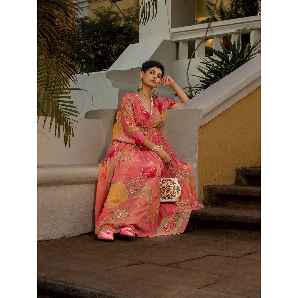 Paulmi & Harsh Hint Of Blush Nasha Kaftan (Set of 2)